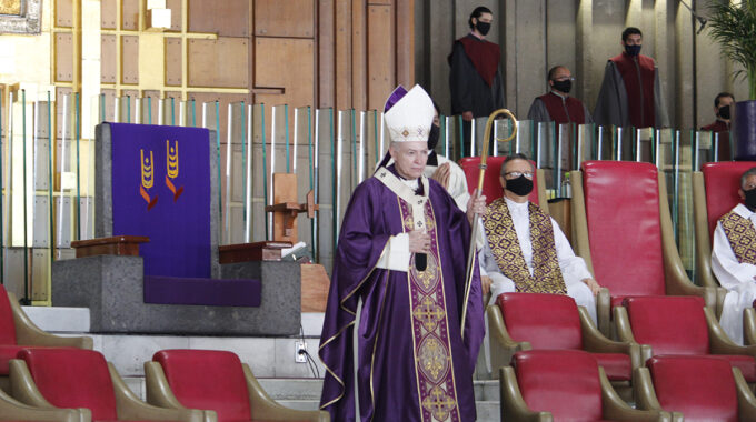 El Arzobispo Carlos Aguiar Preside La Misa Del Tercer Domingo De Cuaresma. Foto: Basílica De Guadalupe/Cortesía.