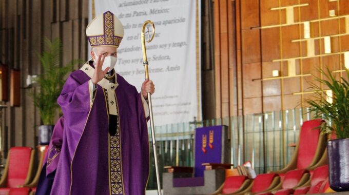 El Arzobispo Carlos Aguiar Retes En El Primer Domingo De Cuaresma 2021. Foto: Basílica De Guadalupe/Cortesía.